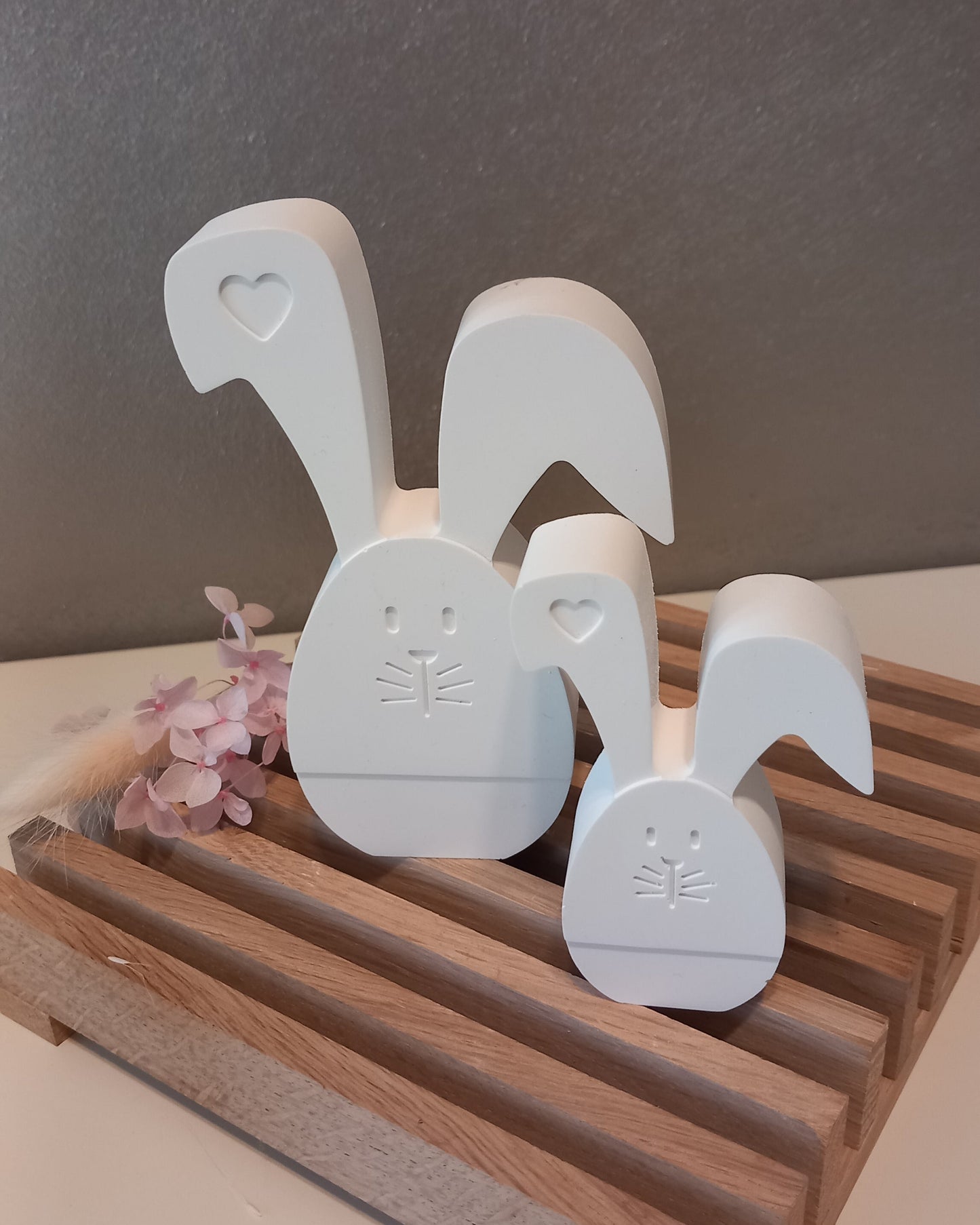 Coniglietti con orecchie lunghe con cuore