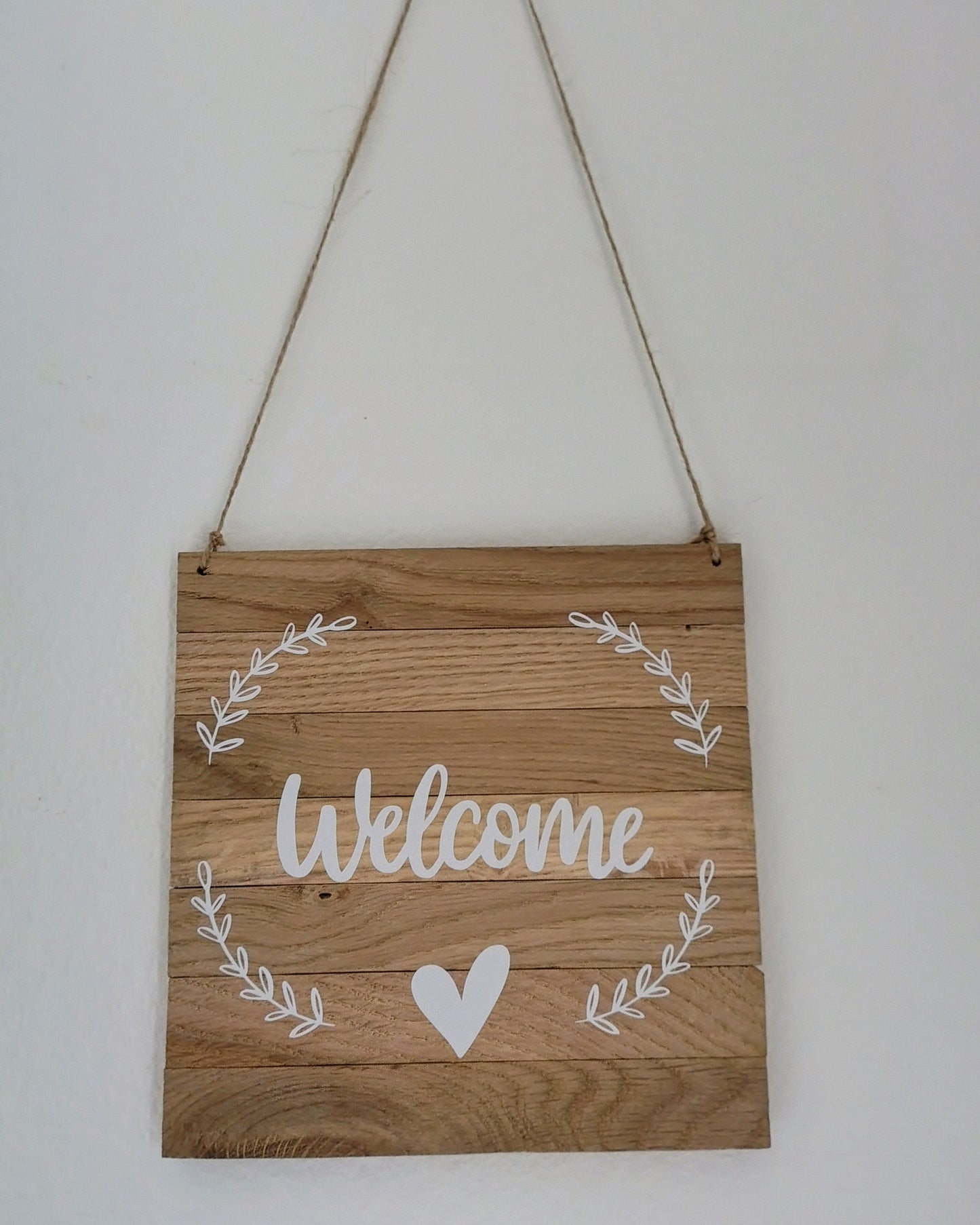 Targhetta in legno Welcome