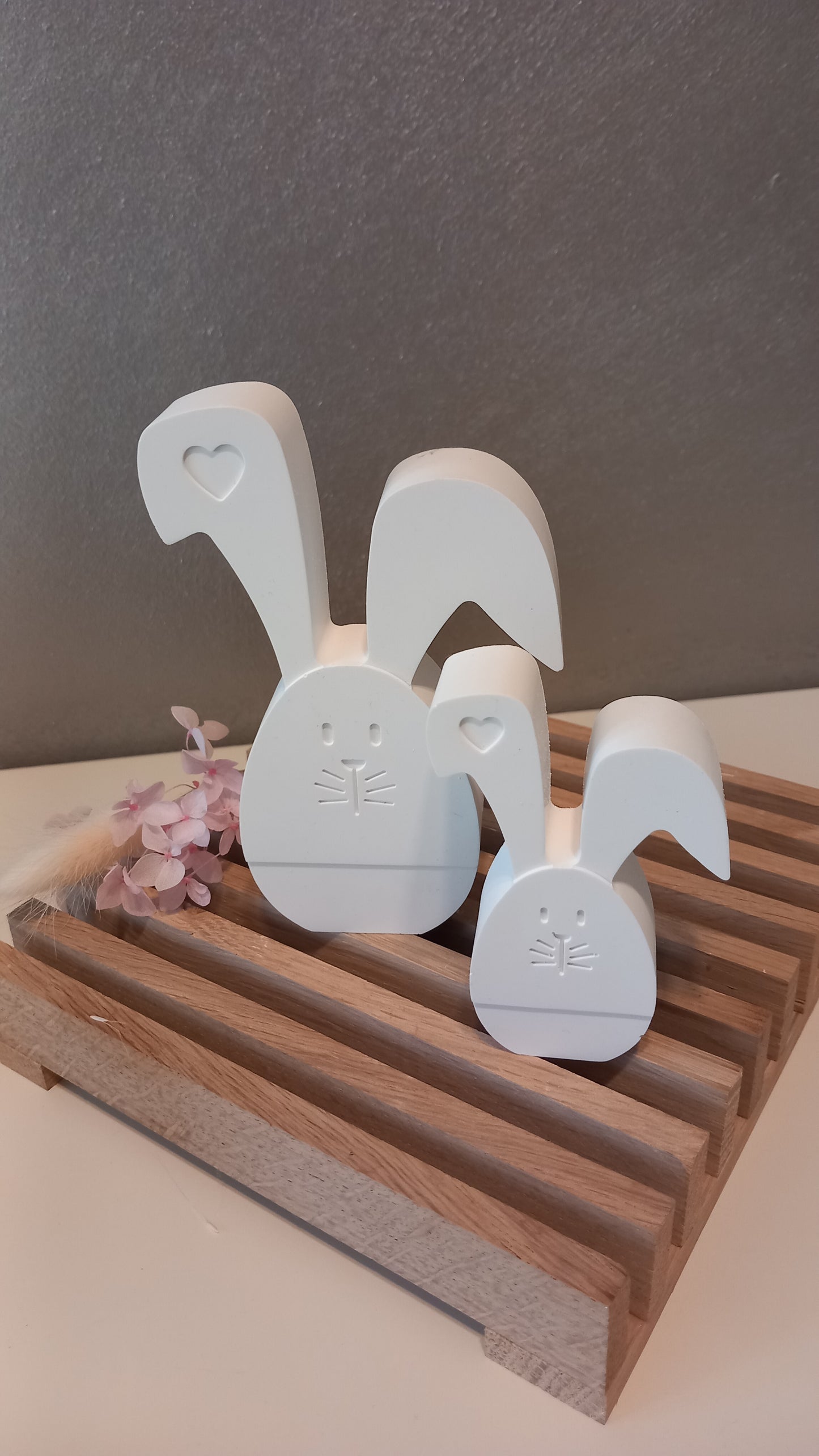 Coniglietti con orecchie lunghe con cuore