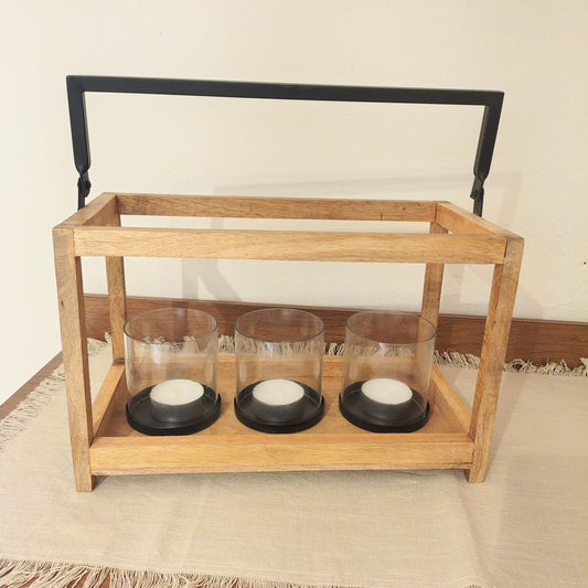 Porta candele con 3 inserti