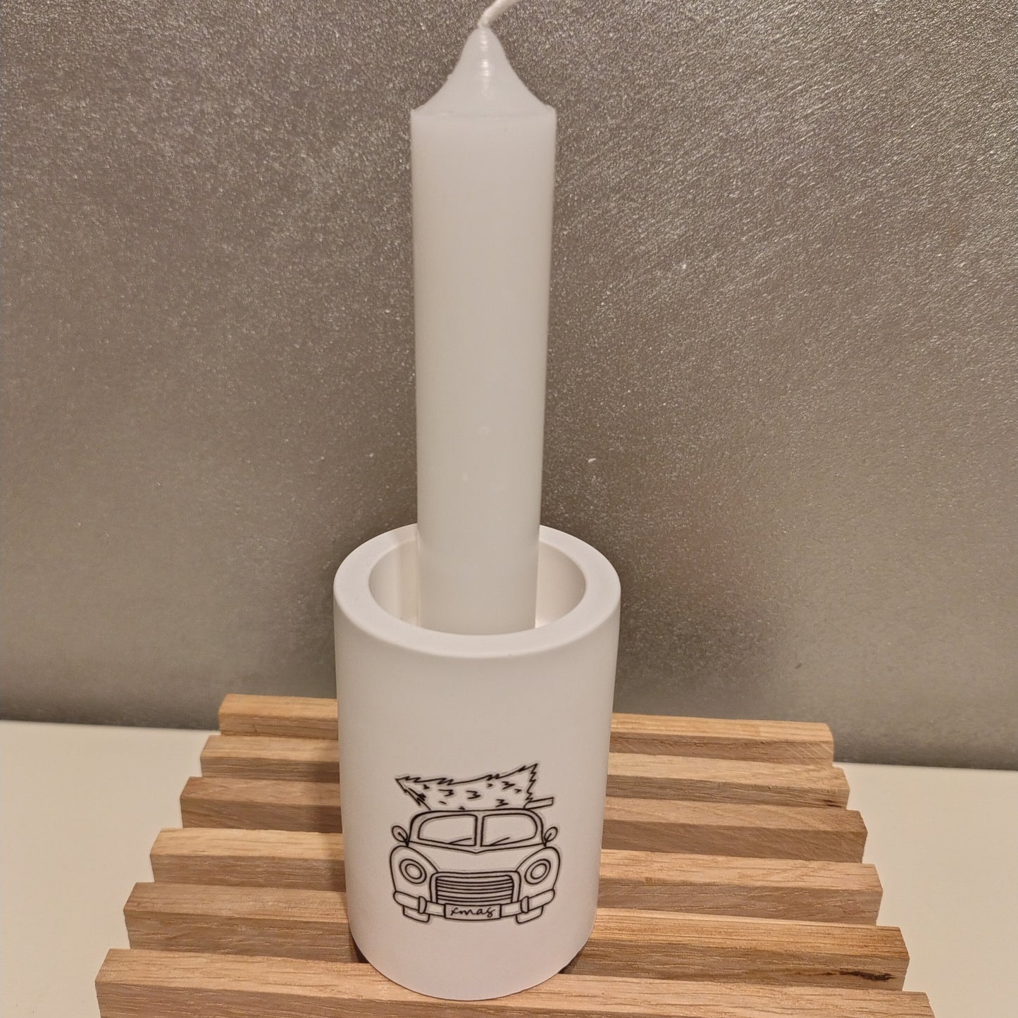 Porta candele doppio foro alto auto natale