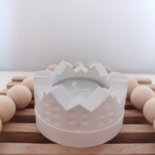 Porta candele con casette