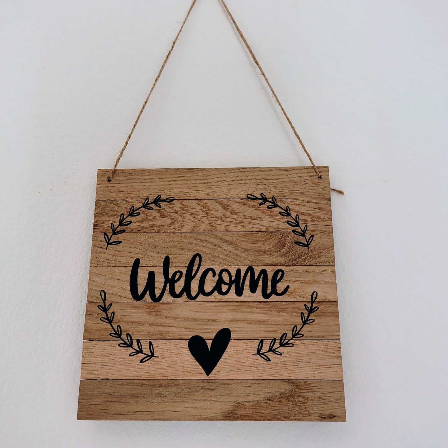 Targhetta in legno Welcome