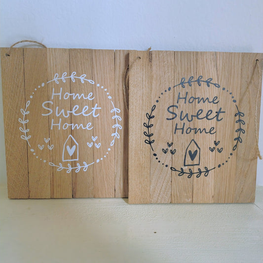 Targhetta in legno Home sweet Home