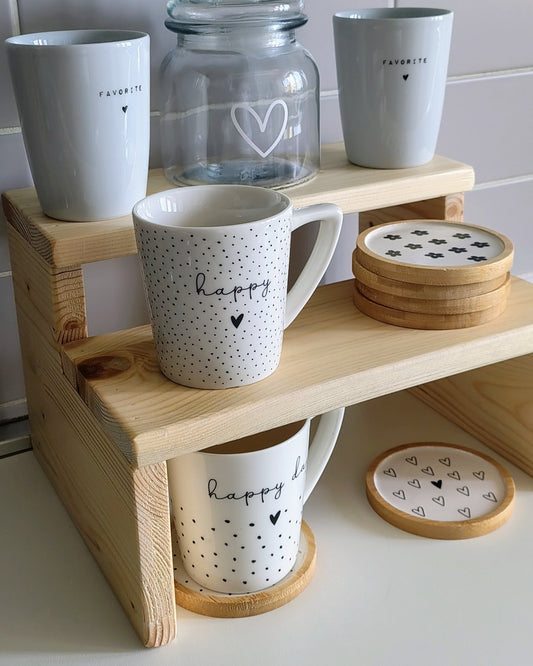 Supporto in legno a due livelli