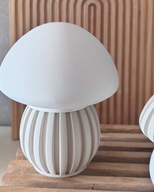 Coppia funghetti rigati bianco e beige
