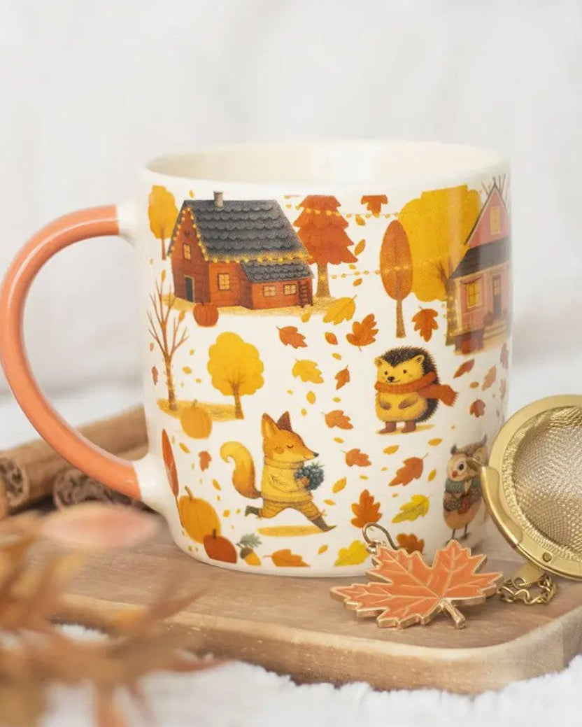 Set tazza e colino per te' Creature autunno