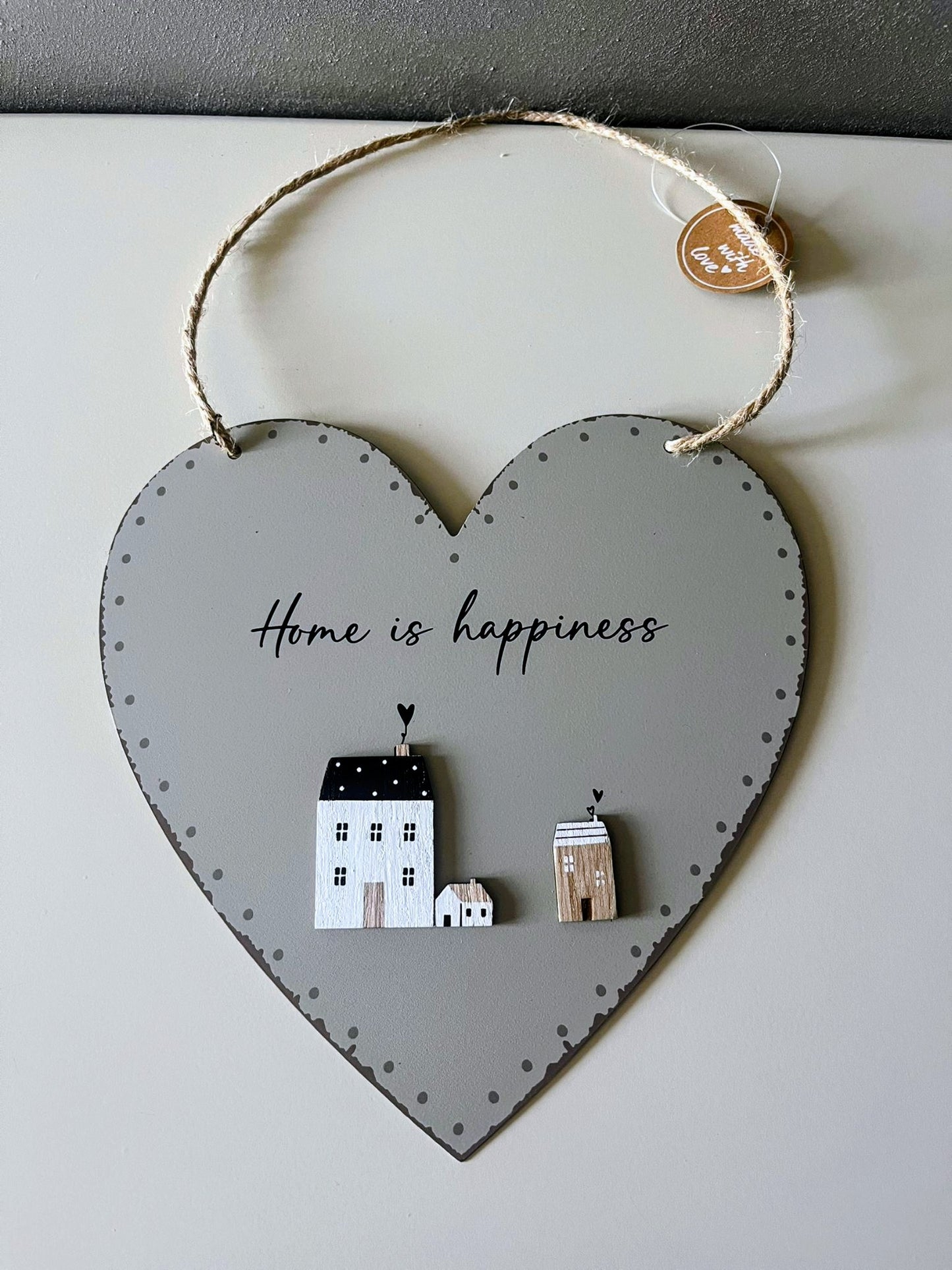 Targa cuore Home is happiness