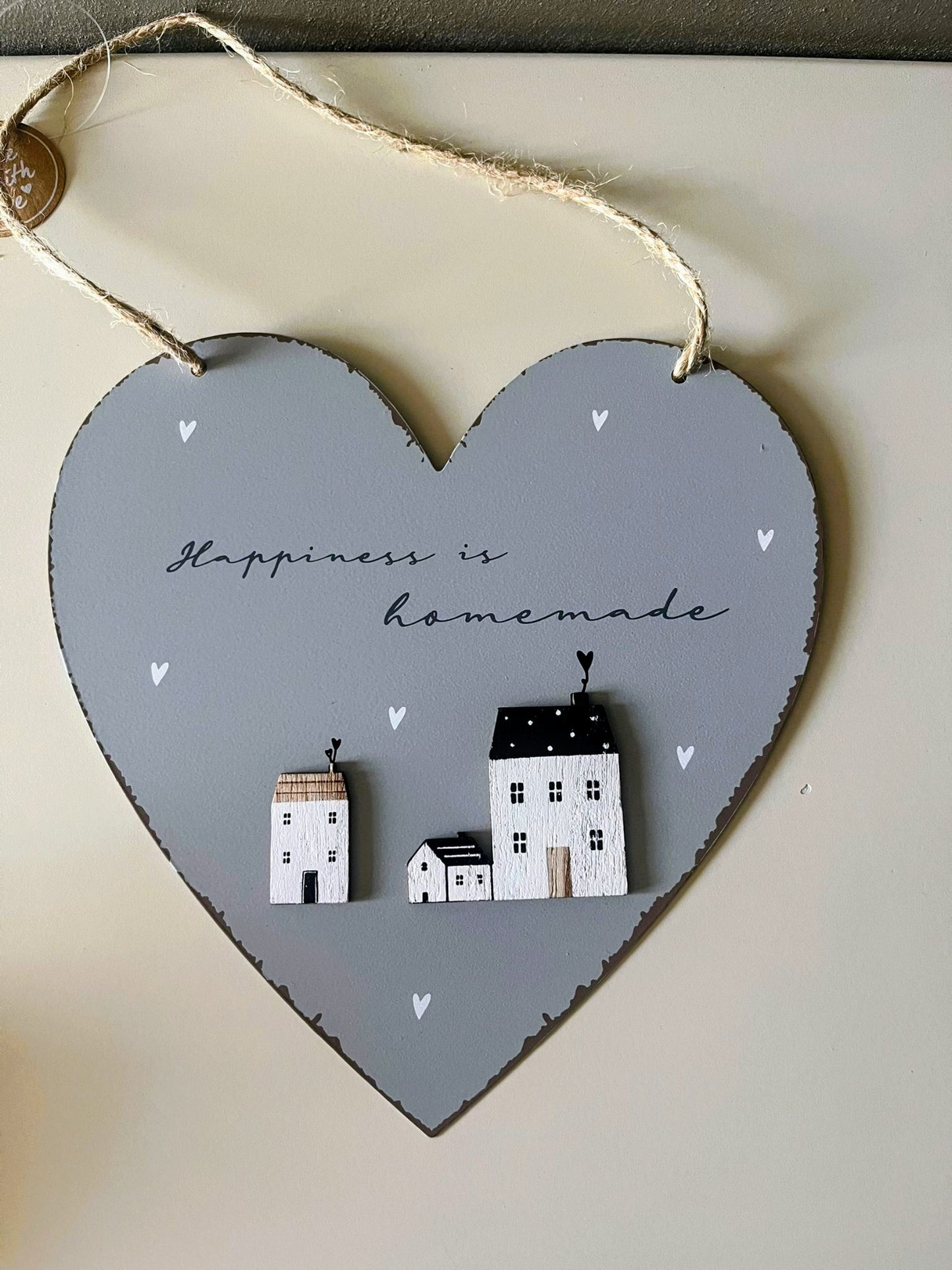 Targa cuore Happiness is homemade