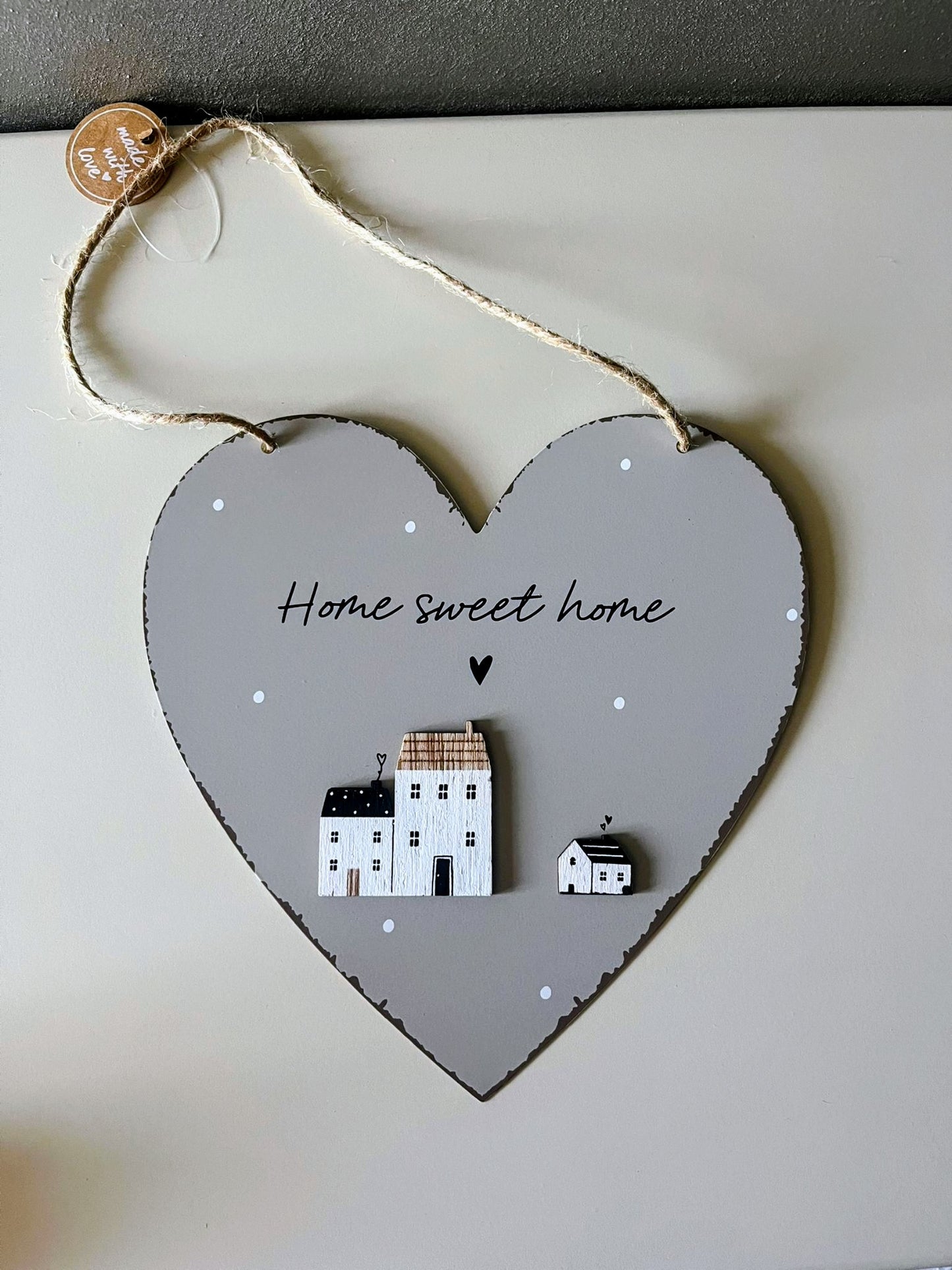 Targa cuore Home sweet home